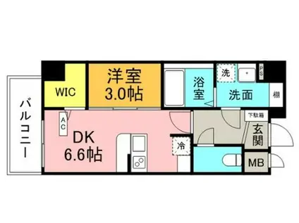 アーチレジデンス名駅北(1LDK/7階)の間取り写真