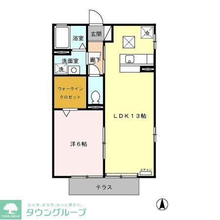 サニーコーポ富士見C(1LDK/1階)の間取り写真