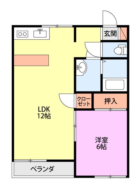 ロイヤルハイツ(1LDK/1階)の間取り写真