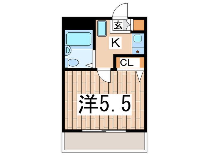 コパーズアプト港南VIパートII(1K/2階)の間取り写真