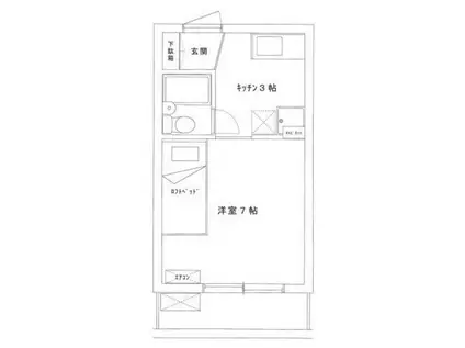 欅の森ハイツI(ワンルーム/2階)の間取り写真
