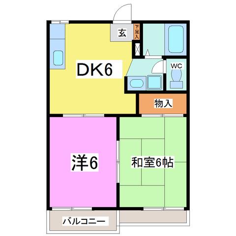 サンブリーズ(2DK/2階)の間取り写真