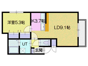 LAFONTE(1LDK/1階)の間取り写真
