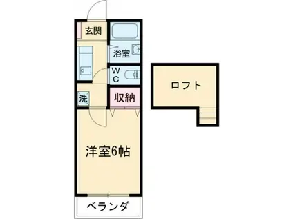 シューフルールII(1K/1階)の間取り写真