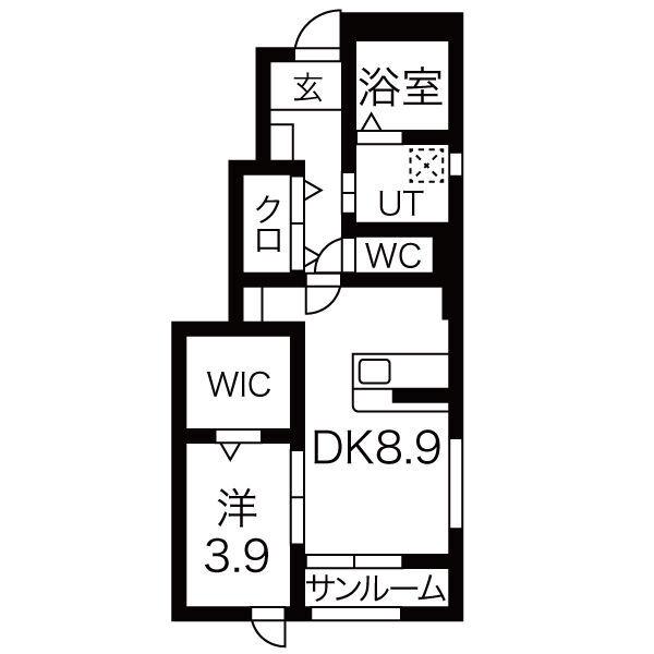 M&T神町北III(1LDK/1階)の間取り写真