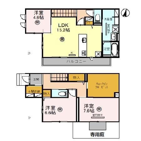 マーコット荘(3LDK/1階)の間取り写真