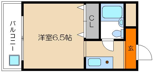 森マンションVII(1K/4階)の間取り写真