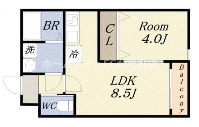 H-MAISON大正(1LDK/1階)の間取り写真