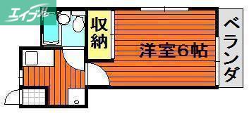 ハイツ岡町(1K/2階)の間取り写真
