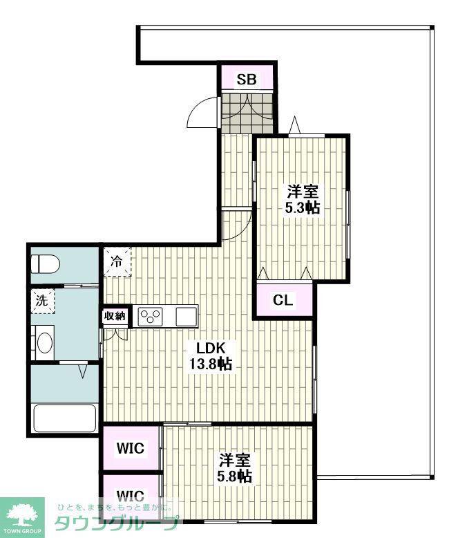 PARK VILLA M(2LDK/3階)の間取り写真