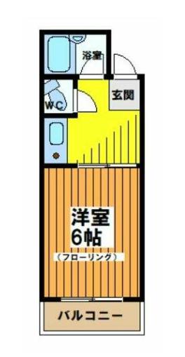 参宮橋五番館(1K/2階)の間取り写真