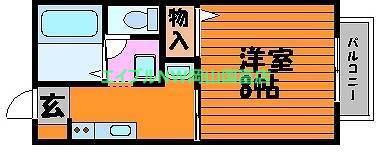 コーポ橋本(1K/2階)の間取り写真