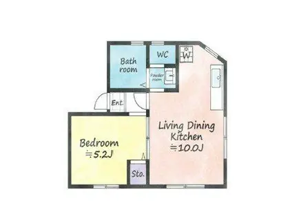 コンフォート佳川(1LDK/2階)の間取り写真