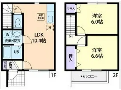 GREEN ROOF(2LDK/1階)の間取り写真
