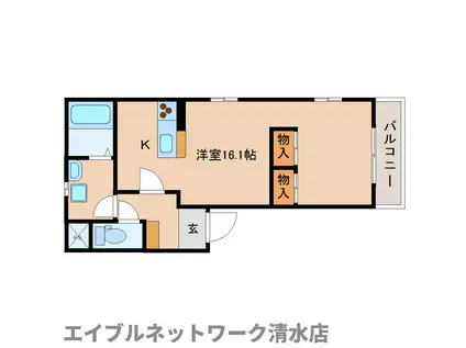 SIRIUS(ワンルーム/2階)の間取り写真