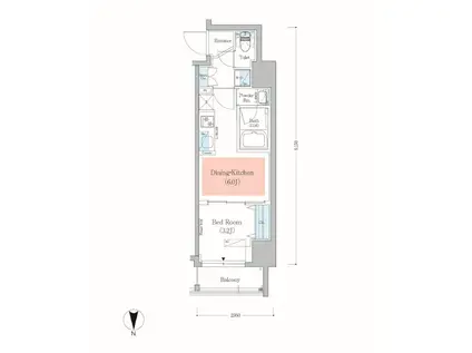 アーバネックス錦糸町II(1DK/8階)の間取り写真