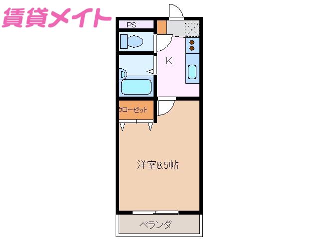 REVEUR(1K/3階)の間取り写真