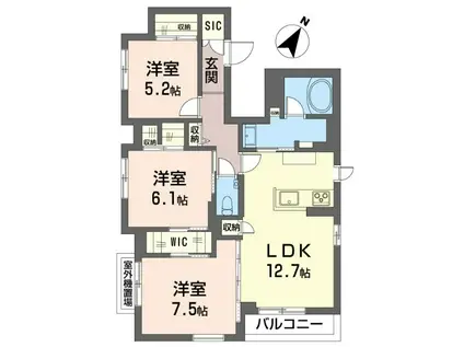 ブルームステージ(3LDK/4階)の間取り写真