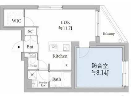 ASTILE STUDIO 王子(1LDK/2階)の間取り写真