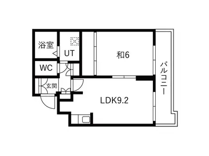 リバーサイドヒルズ西岡公園(1LDK/1階)の間取り写真
