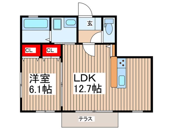 コリーヌ(1LDK/1階)の間取り写真