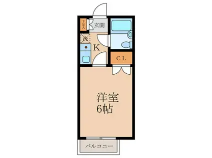 ドマーニハウス新町(1K/2階)の間取り写真