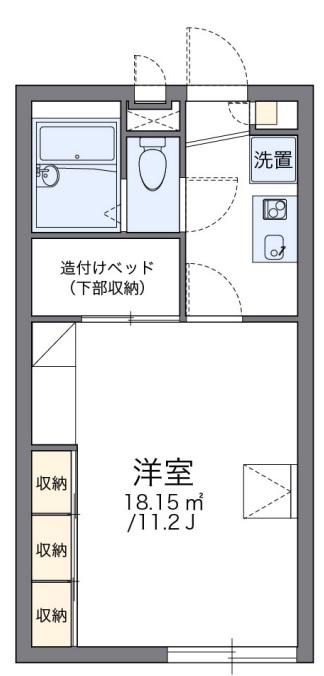 レオパレスセントヴィラージュII(1K/1階)の間取り写真