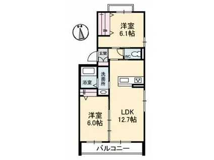 SHAMAISON サツキ(2LDK/3階)の間取り写真