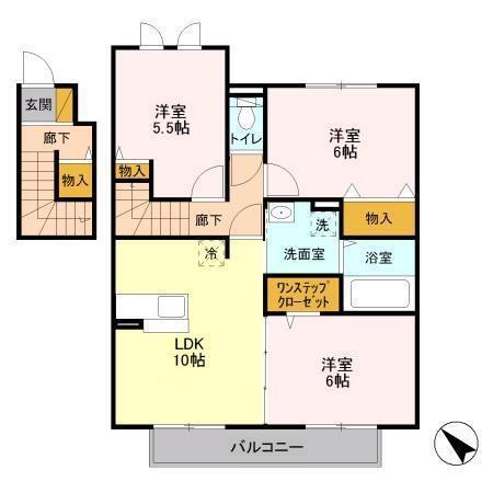 アースウィン B(3LDK/2階)の間取り写真