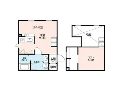 プリマ ラウレアIII(ワンルーム/1階)の間取り写真