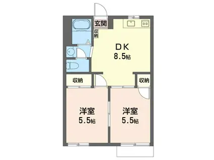 グリーンコーポ(2DK/2階)の間取り写真