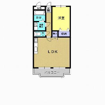 林マンションG(1LDK/1階)の間取り写真