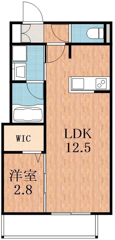 ホワイトキューブ(1LDK/1階)の間取り写真