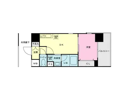 プライムネクサス大森パークアベニュー(1DK/11階)の間取り写真