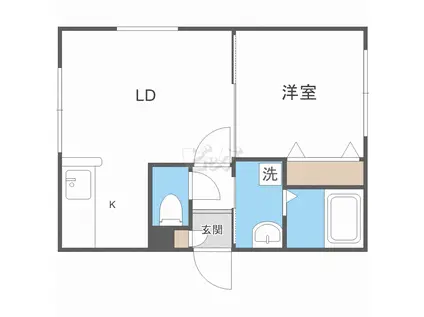ブランノワールNORD(1LDK/4階)の間取り写真