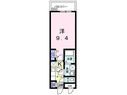 アルページュ伊賀(1K/1階)の間取り写真