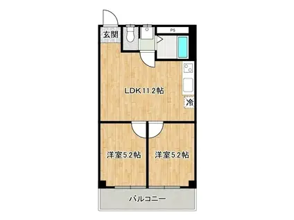 COZY中田(2LDK/1階)の間取り写真