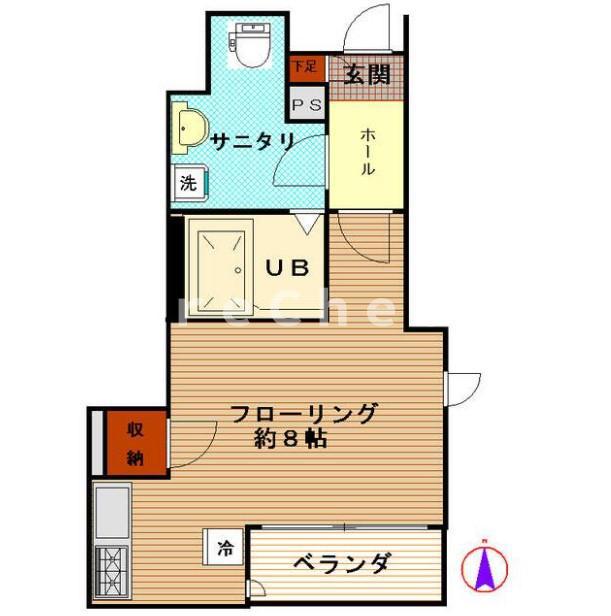 CASE BEAR(ワンルーム/1階)の間取り写真