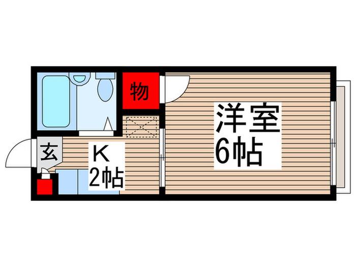 ドエル テン(1K/2階)の間取り写真