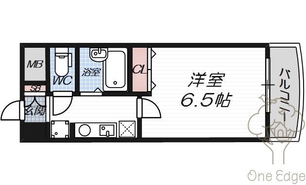 HOPECITY天神橋(1K/10階)の間取り写真