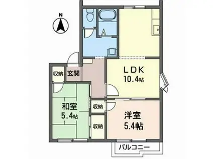 パレコスモス(2LDK/1階)の間取り写真