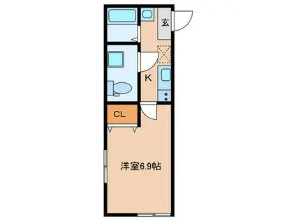 BEST STAGE JAY′S 新所沢(1K/2階)の間取り写真