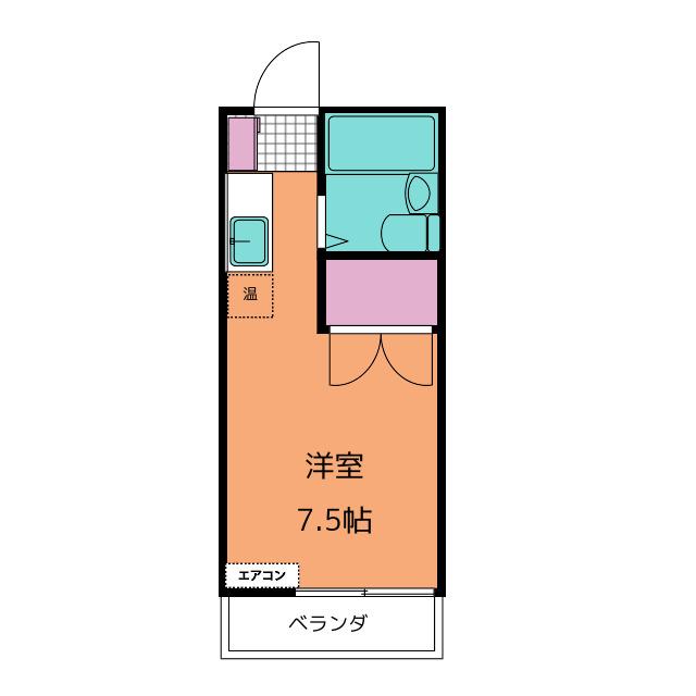 ワンボックス(ワンルーム/1階)の間取り写真