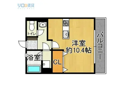 プラティーク宝塚(ワンルーム/2階)の間取り写真