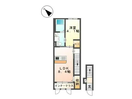 リブロ弐番館(1LDK/2階)の間取り写真