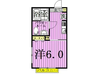 サザンEX Ⅰ(1K/1階)の間取り写真