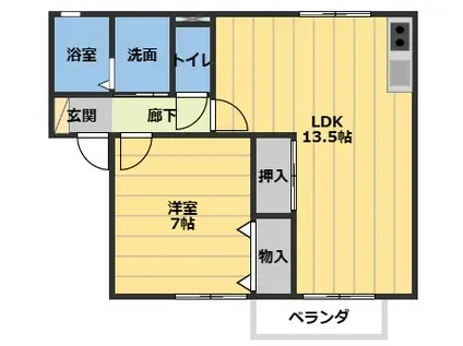 プレミールメゾン(1LDK/1階)の間取り写真