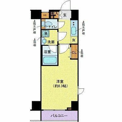 ガリシアレジデンス芝公園(1K/6階)の間取り写真