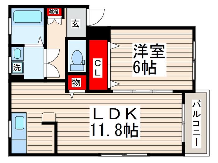 アルテスタ葛西(1LDK/2階)の間取り写真