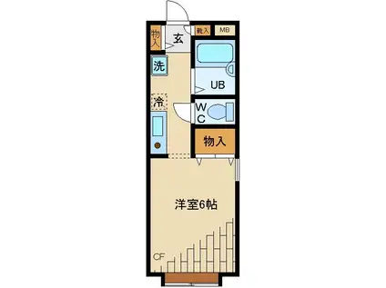 ジニアス向島(1K/1階)の間取り写真